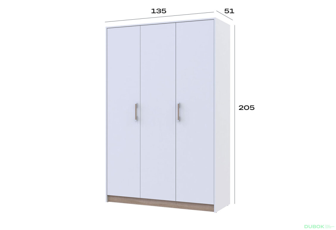 Obrázek 10 - Skříň Austin 3 LTD 135 cm, bílá