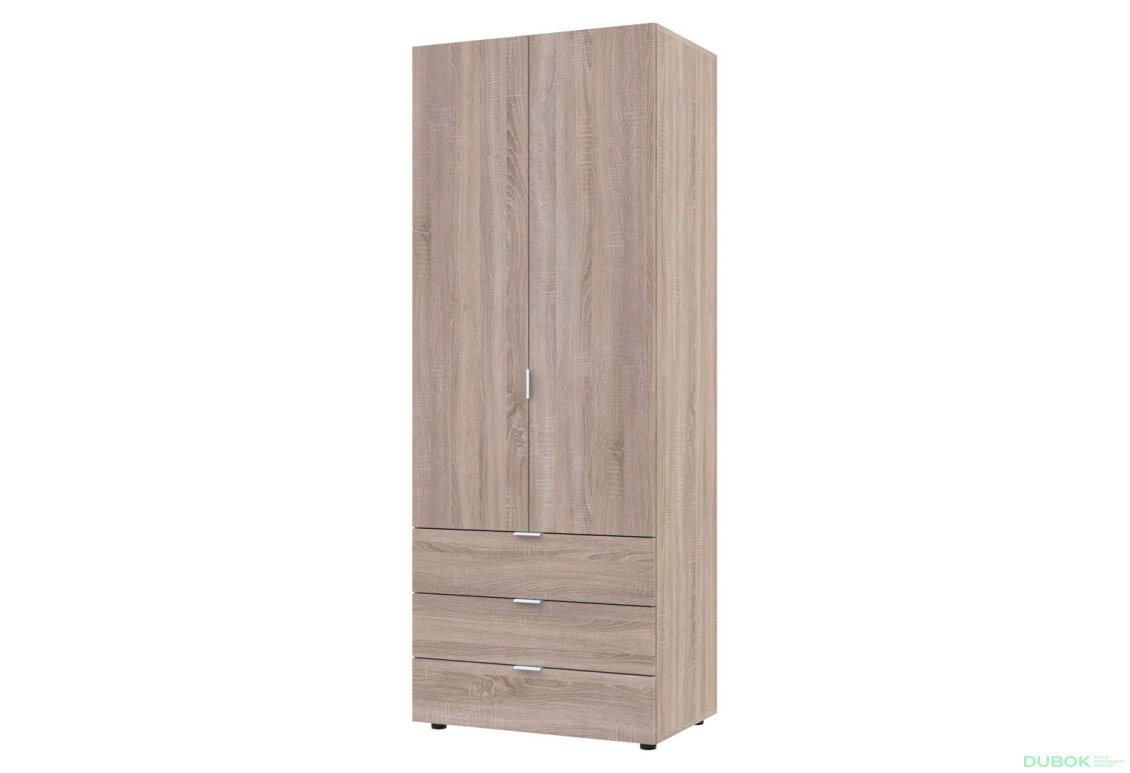 Obrázek 6711 - Skříň čtyřdveřová s regálem se zásuvkami Gelar 215 cm dub sonoma