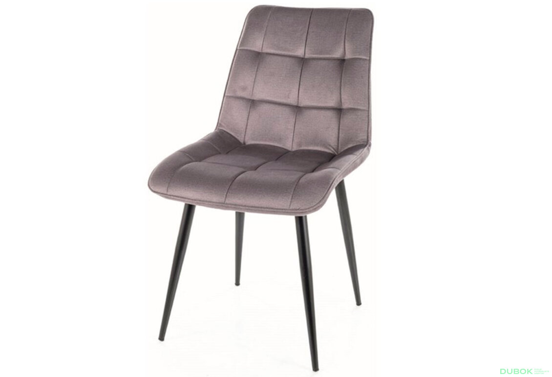 Židle Chic Monolith světle šedý 85, matná černá kov