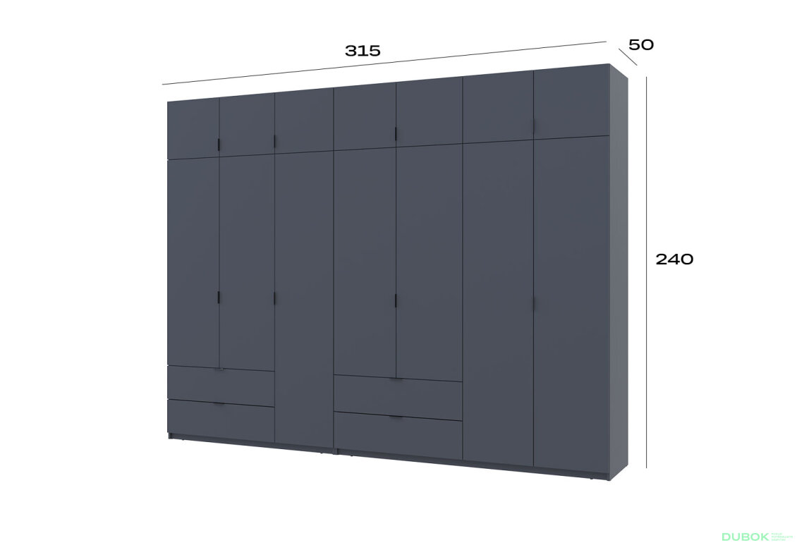Obrázek 7 - Skříň Lukas 3+4 DT 315 grafit