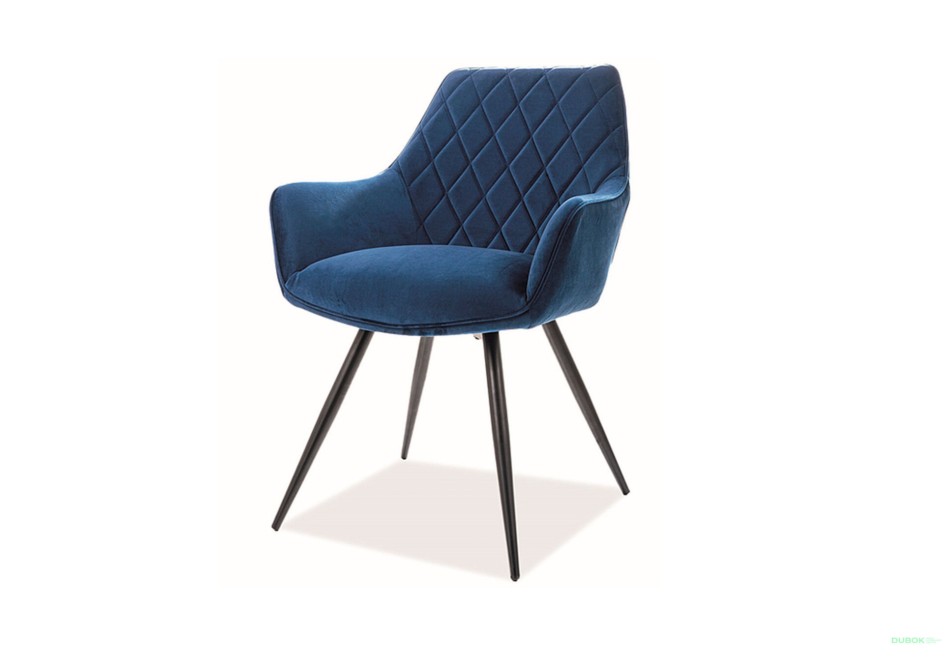 Obrázek 1 - Židle Linea Velvet tmavě modrá Bluvel 86, kov černá matná