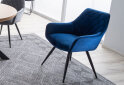 Obrázek 5 - Židle Linea Velvet tmavě modrá Bluvel 86, kov černá matná
