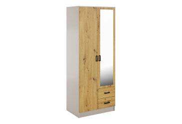 Skříň se zrcadlem 2D2S kašmír / dub artisan Kami