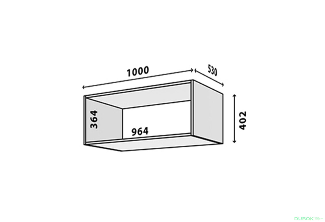 Obrázek 2 - Modul №21 A-1000x400 DTD 18 mm dub appalache