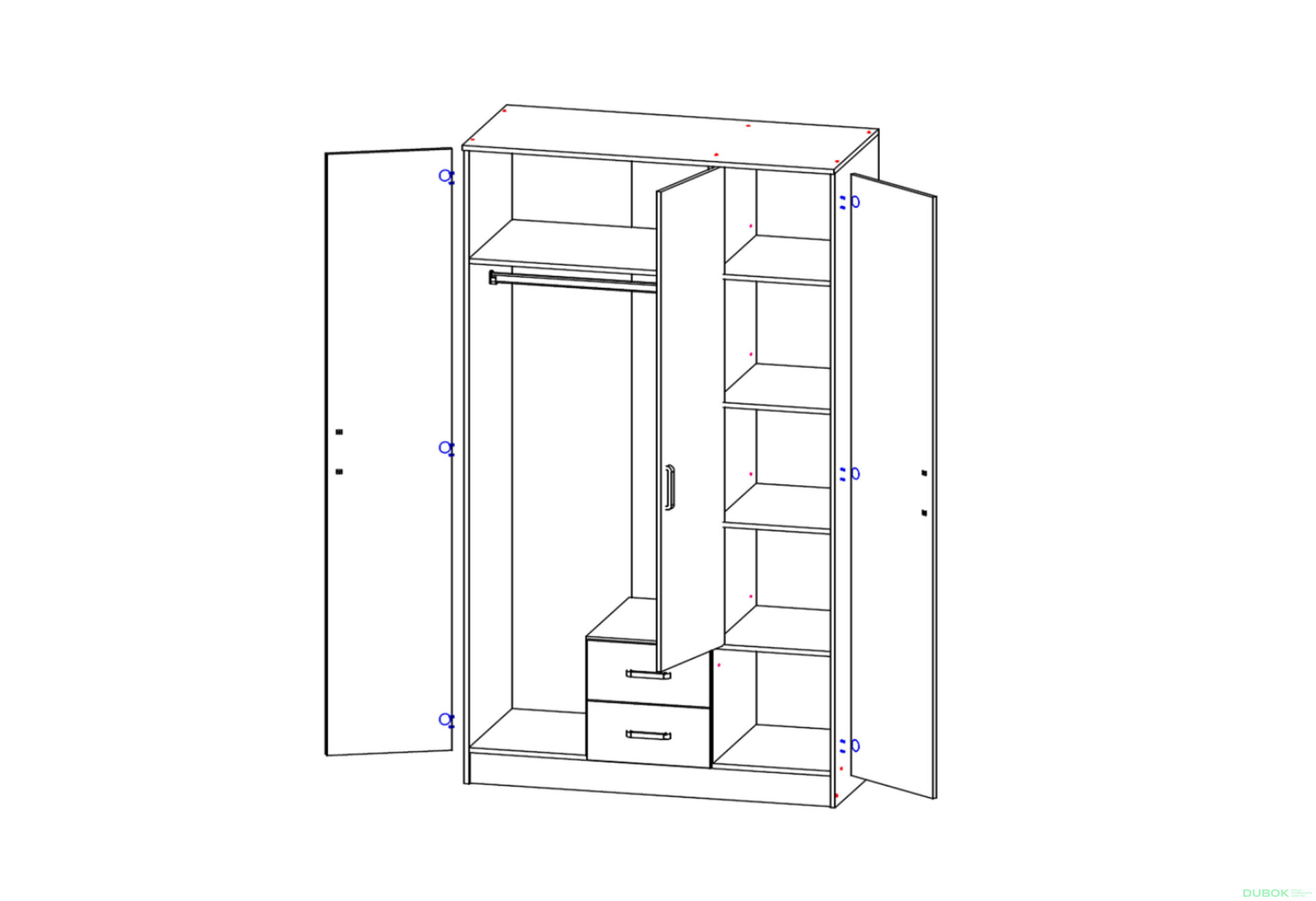 Obrázek 4 - Skříň se zrcadlem 3d2s kašmír Kami