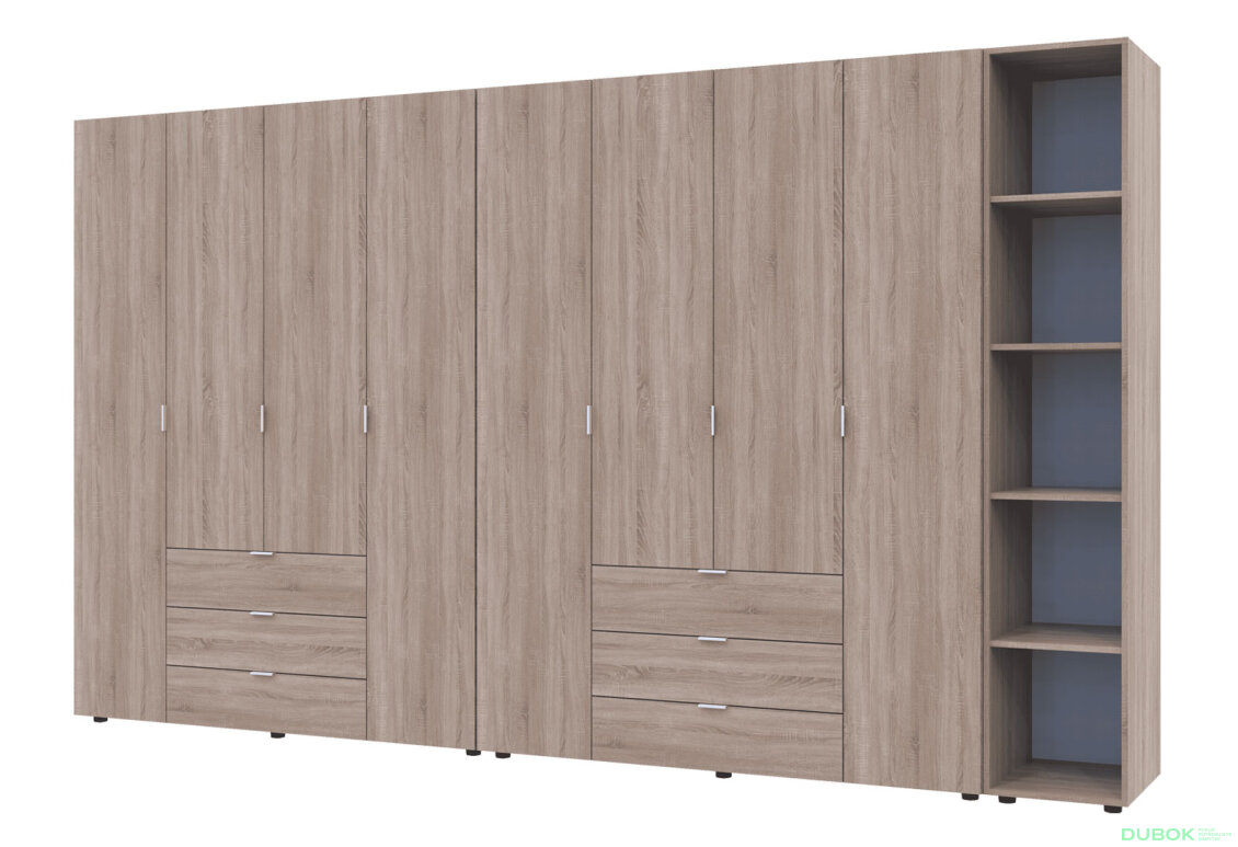 Skříň osmidveřová s regálem Gelar 348.2 cm Dub sonoma