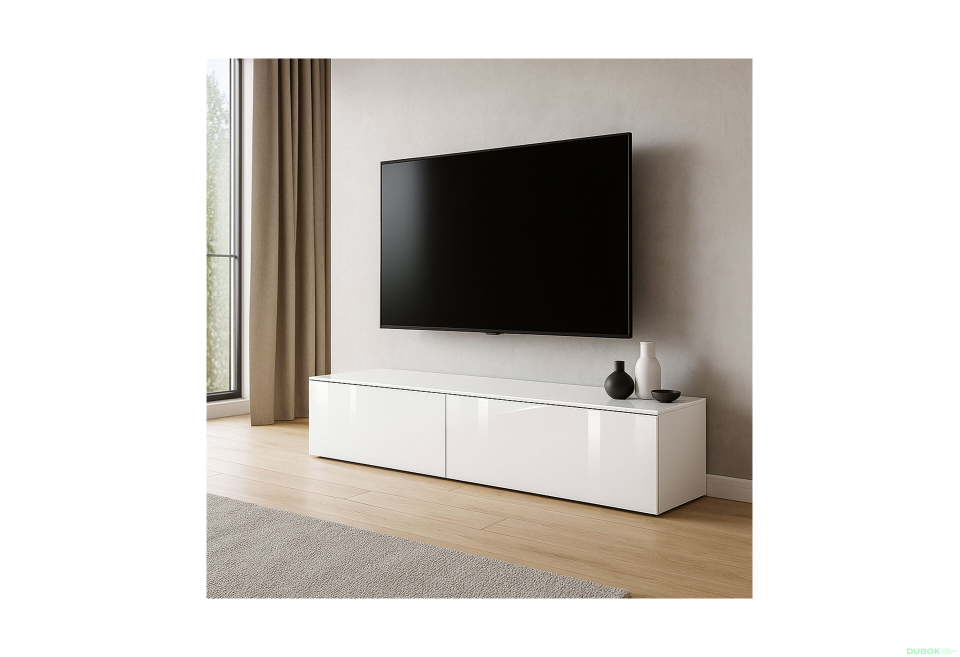 Obrázek 2 - TV stolek 1,75 lesklá bílá Legs Box