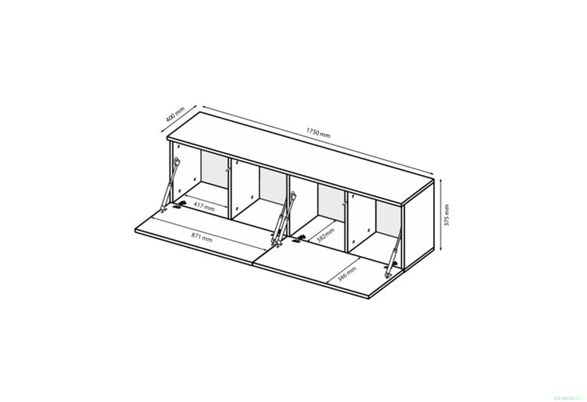 Obrázek 5 - TV stolek 1,75 lesklá bílá Legs Box