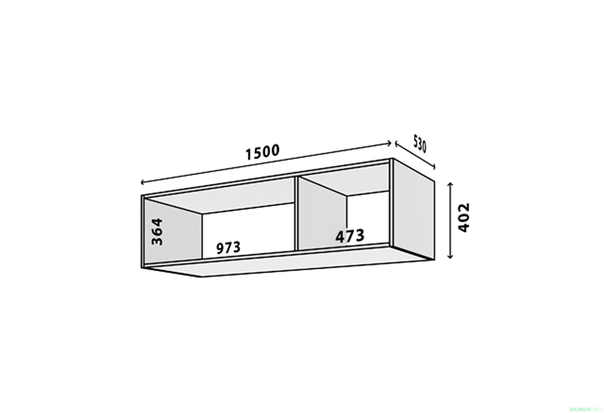 Obrázek 2 - Modul №31 A-1500x400 DTD 18 mm antracit