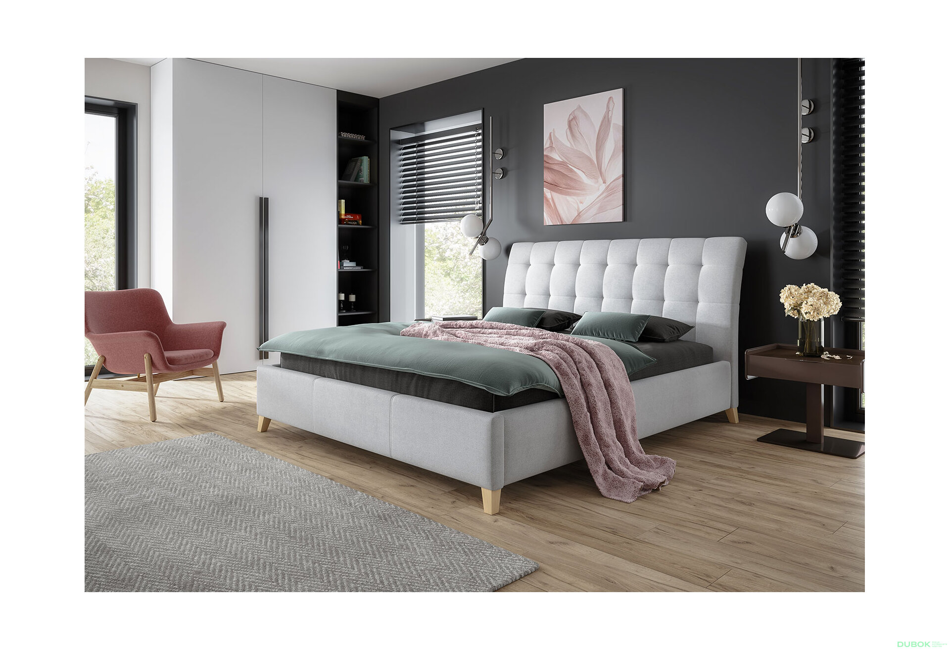 Obrázek 2 - Postel Verona 160x200 Solid 80 Davis E10 Buk