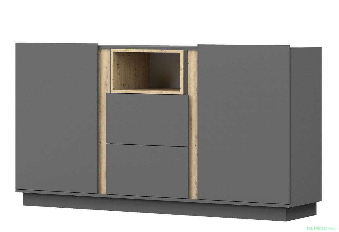 Komoda 180 Grey šedá, artisan / šedá Idczak meble