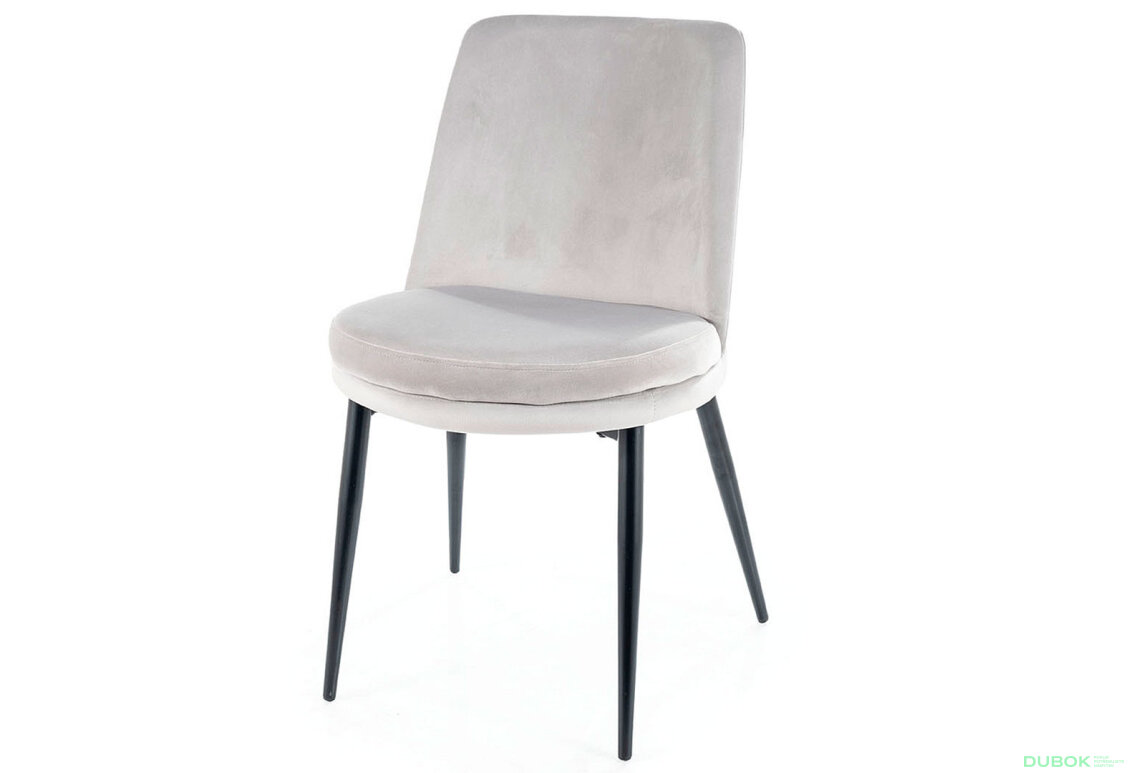 Židle Kayla Velvet, světle šedý Bluvel 03, kov černá matná