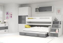 Obrázek 4 - Patrová postel Max 1 pro tři osoby bílé / grafit 80x200 cm s roštem, matrací