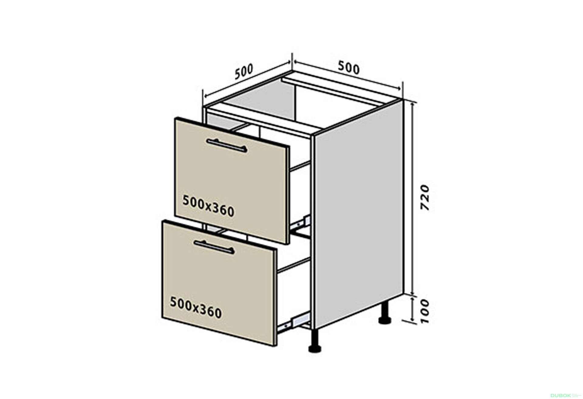 Obrázek 1 - N36 Skříňka 2Š 50 Margo Lux