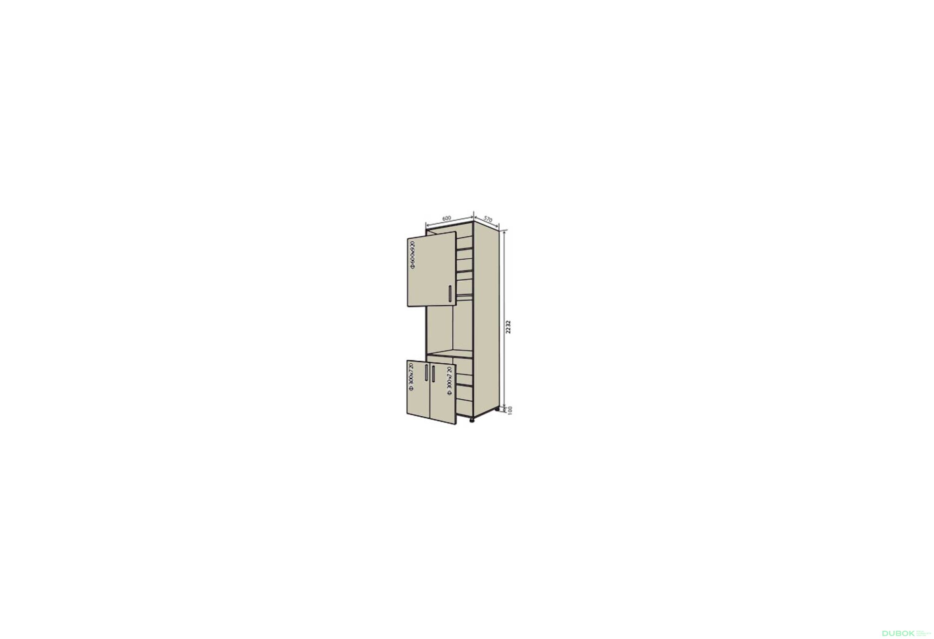 Obrázek 1 - N20 Skříň (horní f60x92-1ks, dolní f30x72-2ks) Interno Luxe