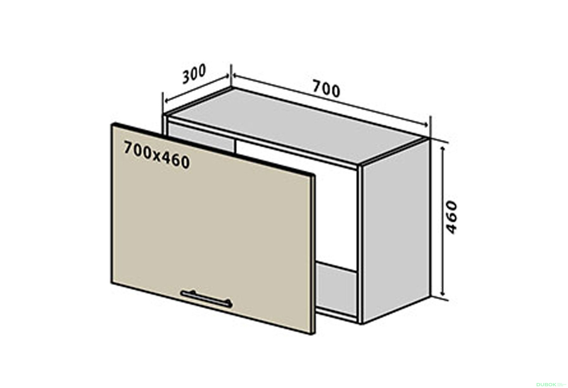 Obrázek 1 - V85 Skříňka nad digestoř 70 Interno Luxe