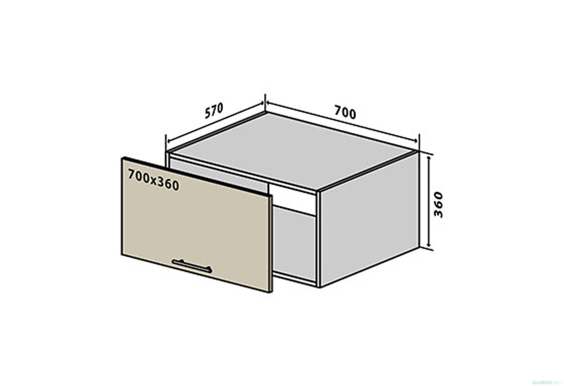 Obrázek 1 - V67 Skříňka nad digestoř 70 Interno Luxe