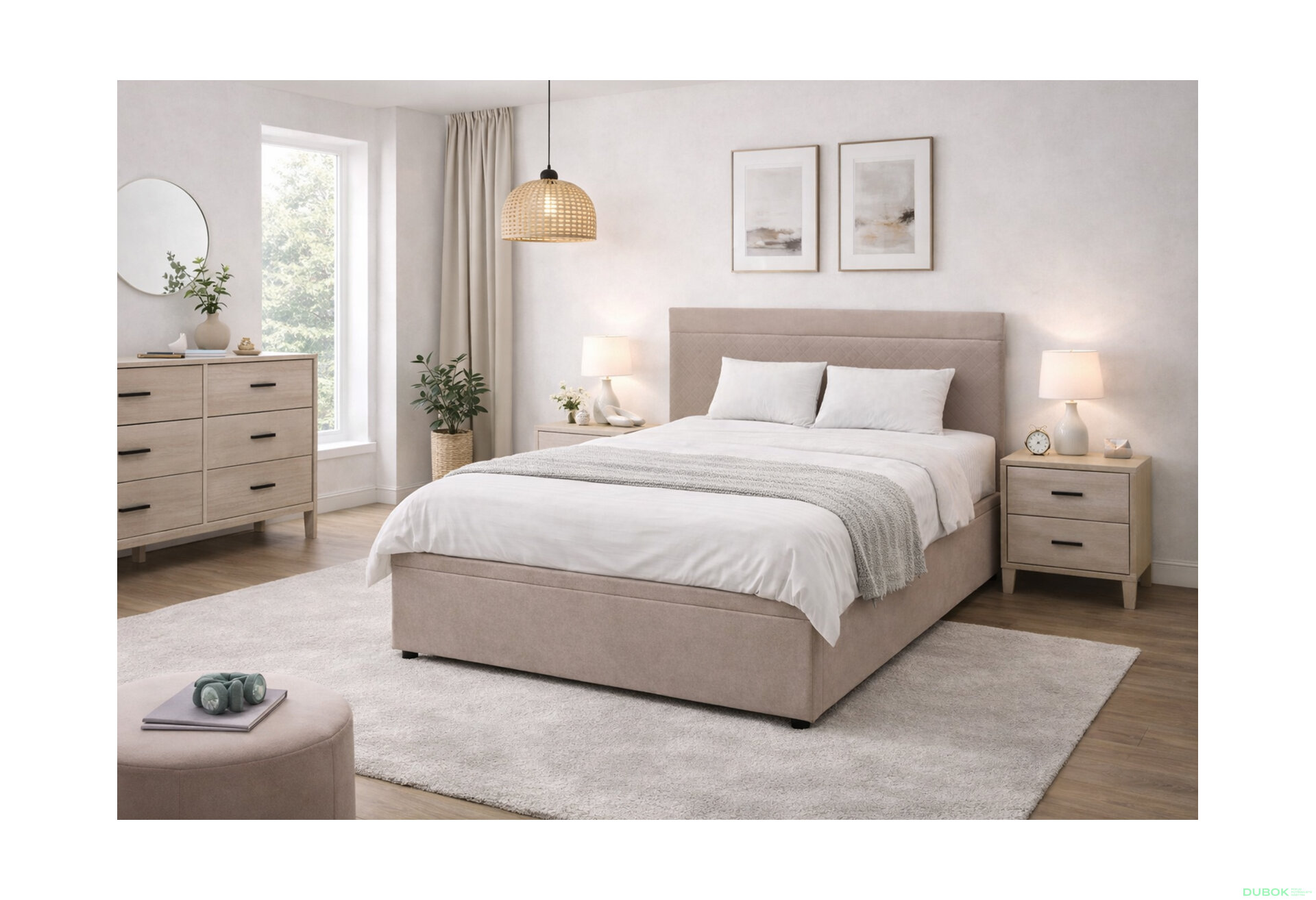 Obrázek 2 - Postel Fro Pik 160x200 s roštem, úložným prostorem Mono 233, béž