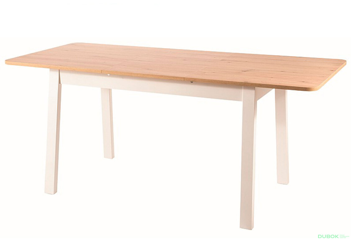 Stůl Ikar 125(165)x75 dub artisan / bílý