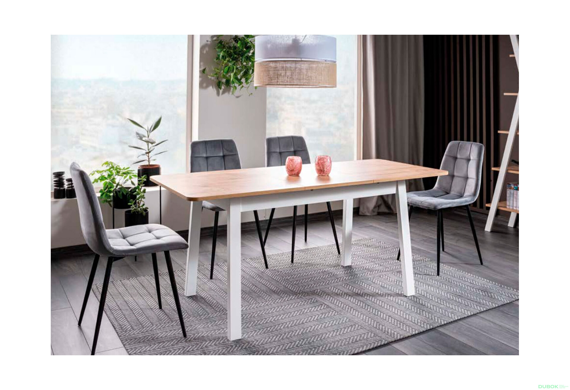 Obrázek 4 - Stůl Ikar 125(165)x75 dub artisan / bílý