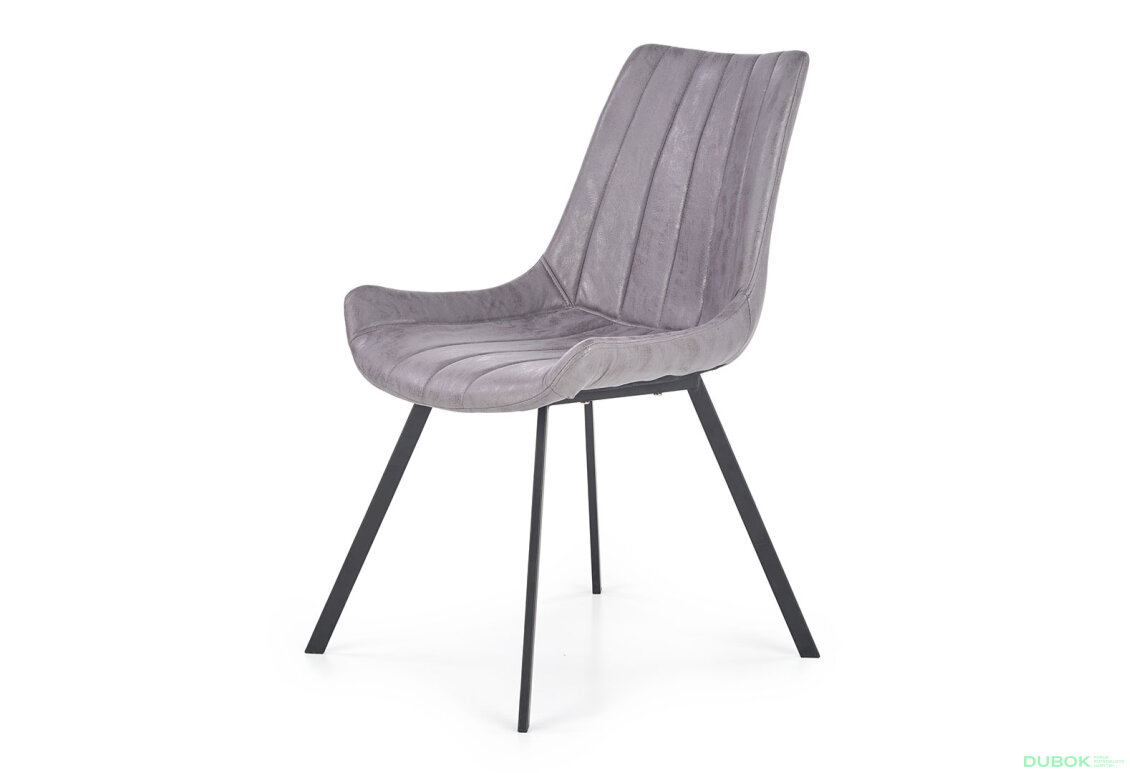 Židle K279 czarny metal / popielata ekoskóra