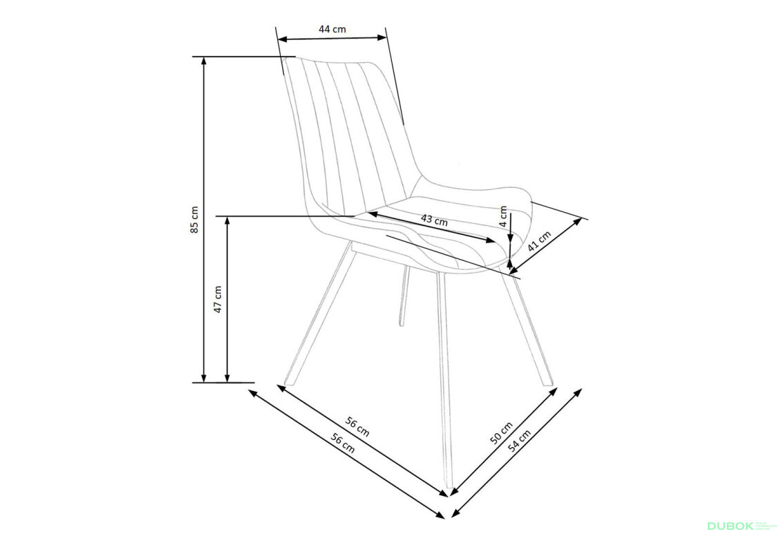 Obrázek 9 - Židle K279 czarny metal / popielata ekoskóra