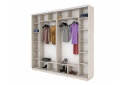 Obrázek 3 - Šatní skříň s posuvnými dveřmi 4D 2800x2300x450 2LTD 2 zrcadla artwood světlý, profil stříbrný