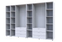 Obrázek 4 - Skříň sedmidveřová s regálem Gelar 309 cm Bílá