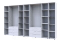Obrázek 4 - Skříň osmidveřová s regálem Gelar 348.2 cm Bílá