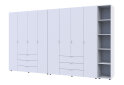 Obrázek 2 - Skříň osmidveřová s regálem Gelar 348.2 cm Bílá