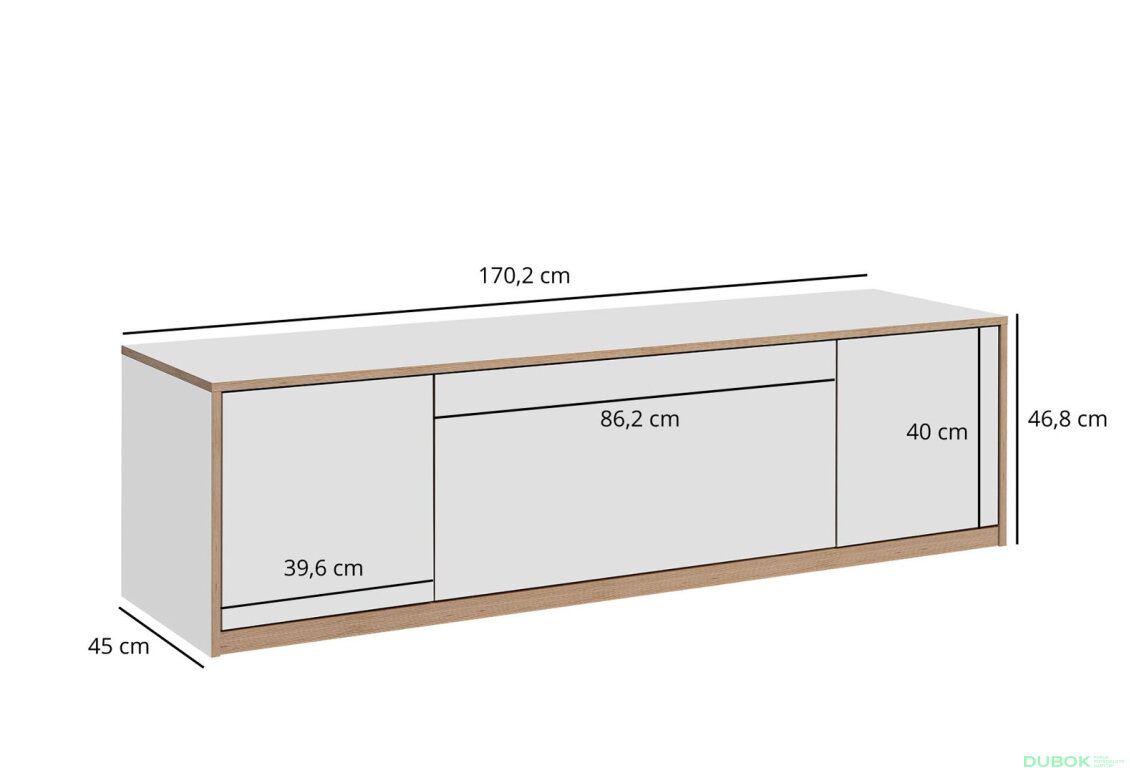 Obrázek 6 - TV stolek 2d1k bílý Complex
