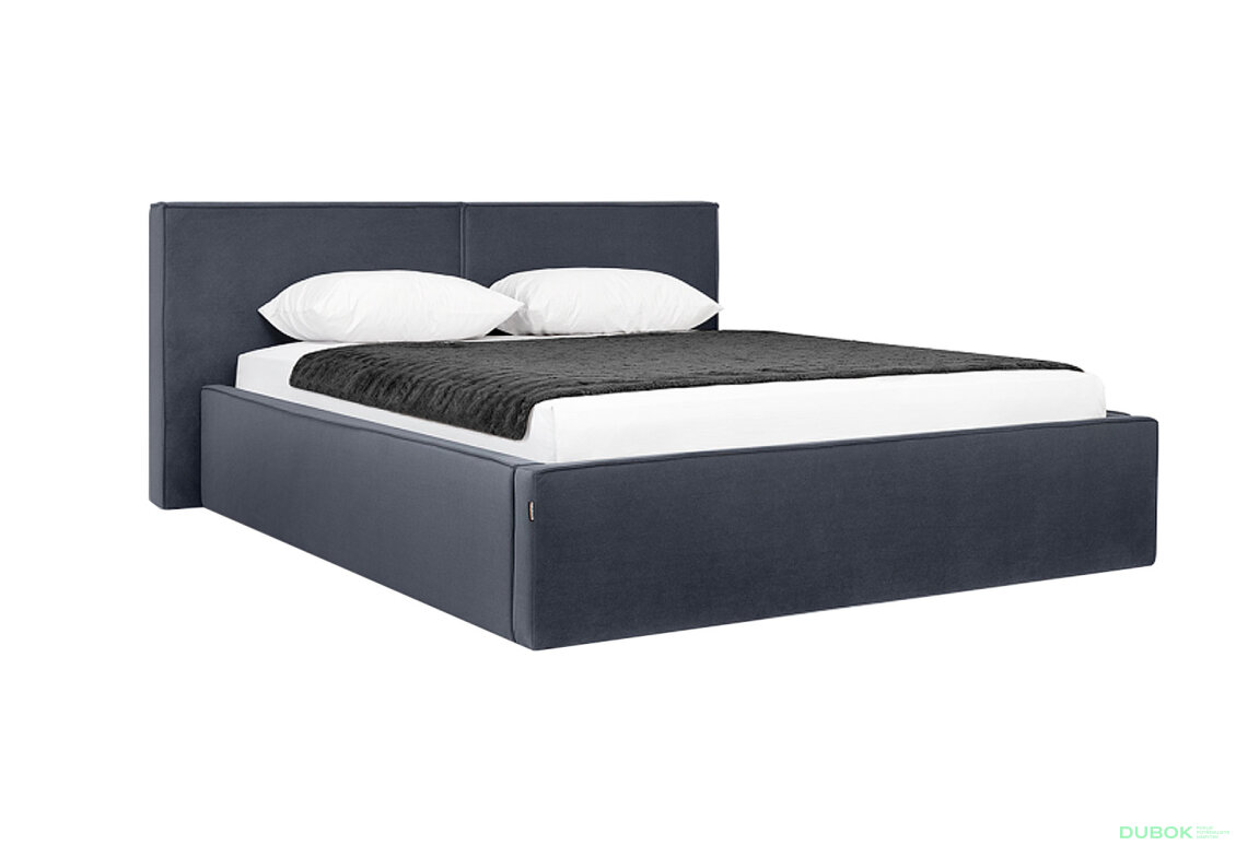 Obrázek 4 - Postel 1,6x2,0 s výklopným roštem, grafit (Royal Velvet 21) Duo