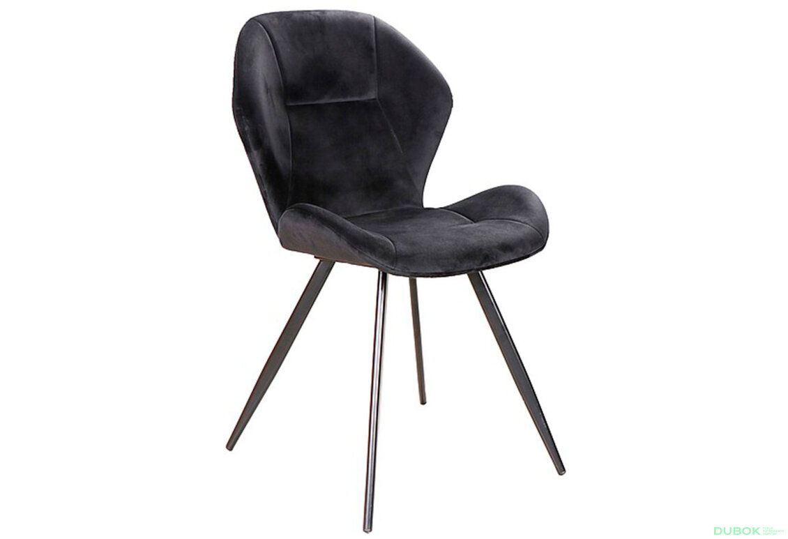 Obrázek 2 - Židle Ginger Velvet černý Bluvel 19, matná černá kov