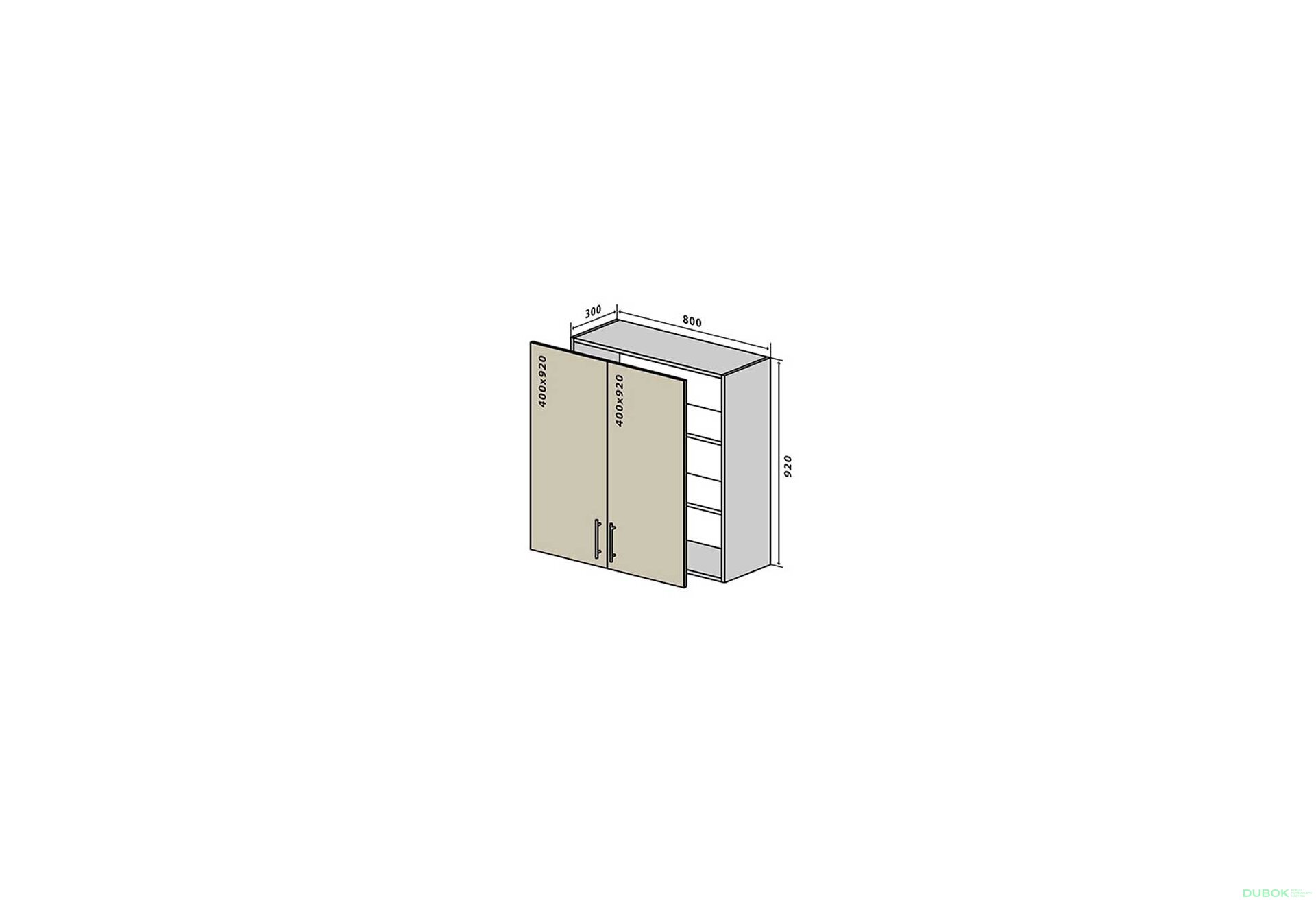 Obrázek 1 - V48 Skříňka 2D 80 Interno Luxe