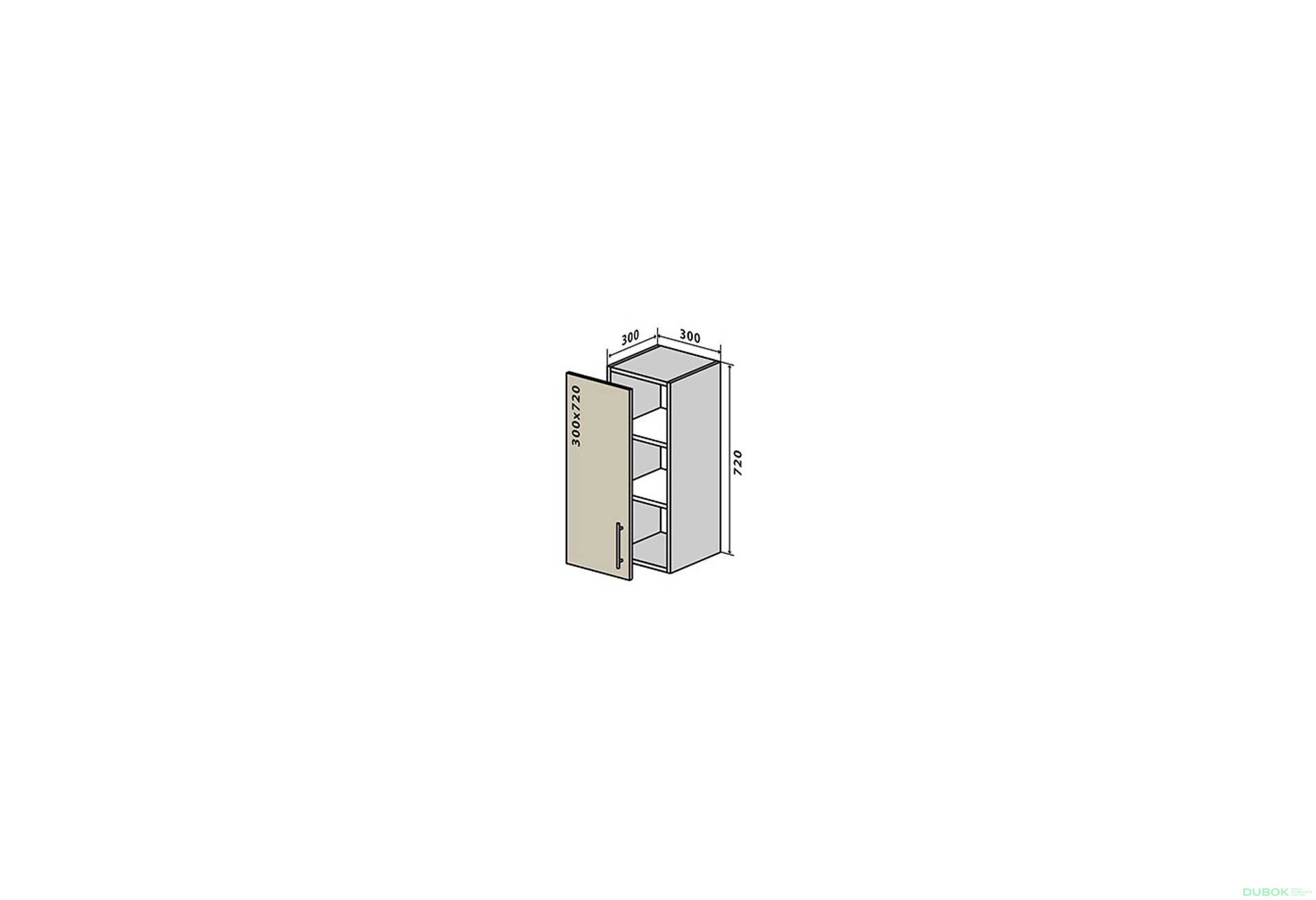 Obrázek 1 - B2 Skříňka 1D 30 Interno Glaňec Luxe