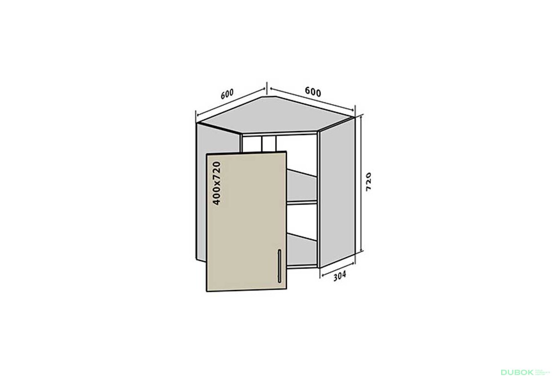 V14 Rohová Skříňka 1D Interno Glaňec Luxe