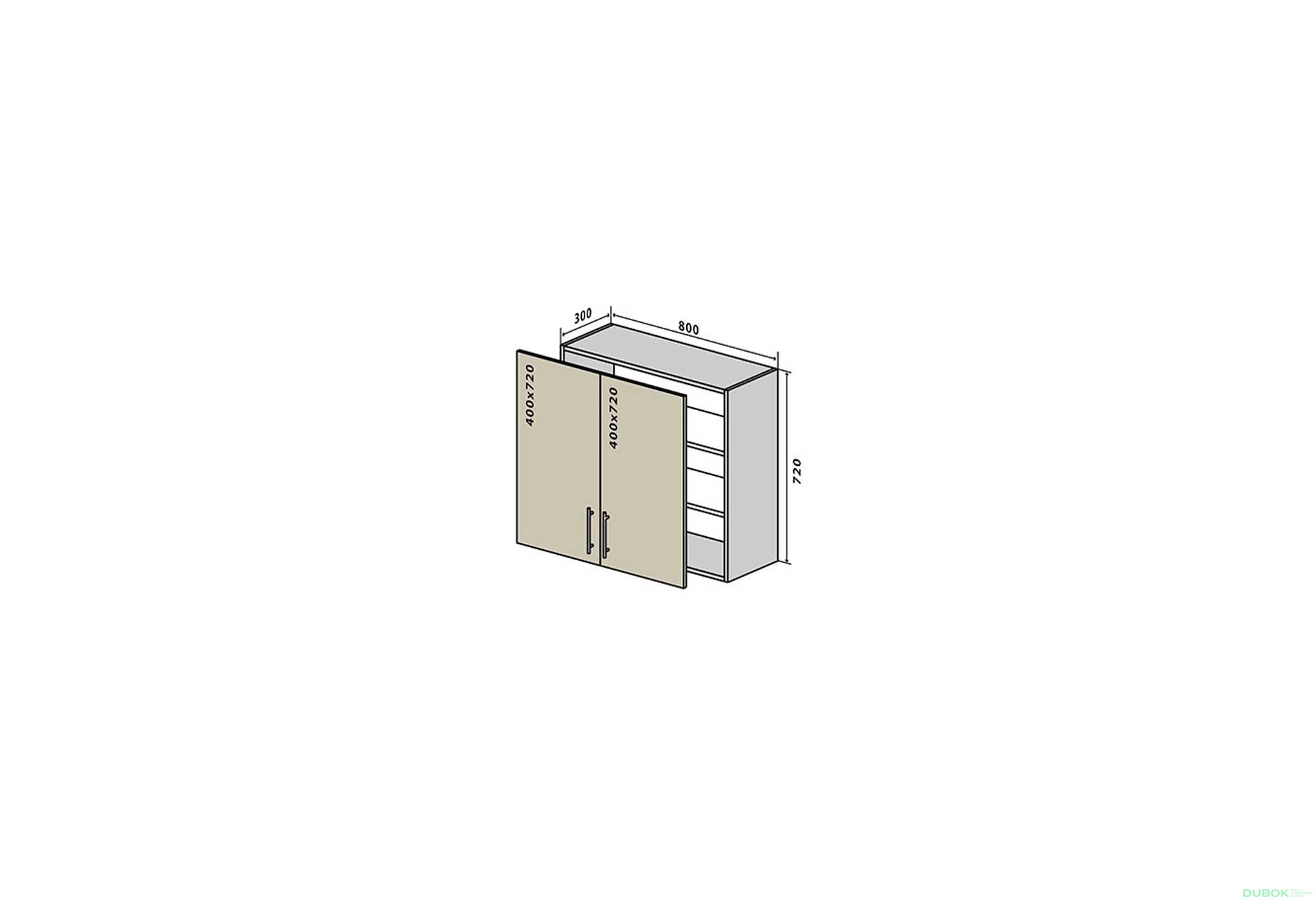 Obrázek 1 - V8 Skříňka 2D 80 Interno Glaňec Luxe