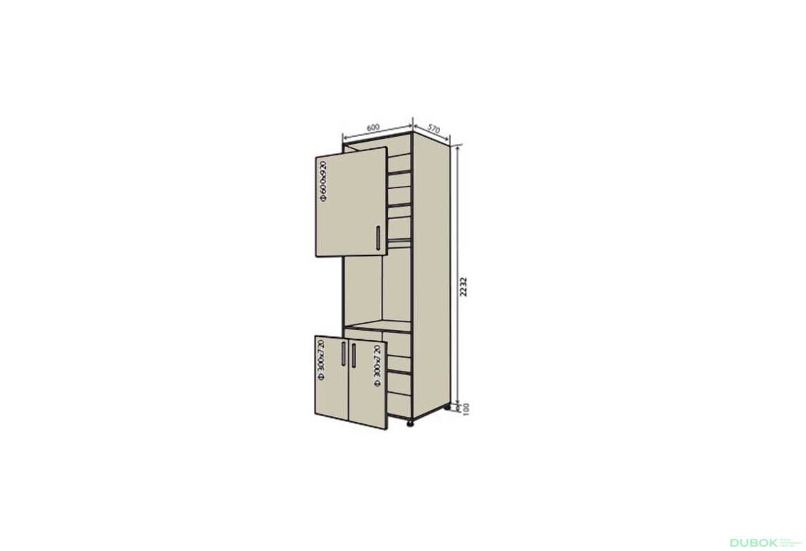 N20 Skříň (horní f60x92-1ks, dolní f30x72-2ks) Interno Glaňec Luxe