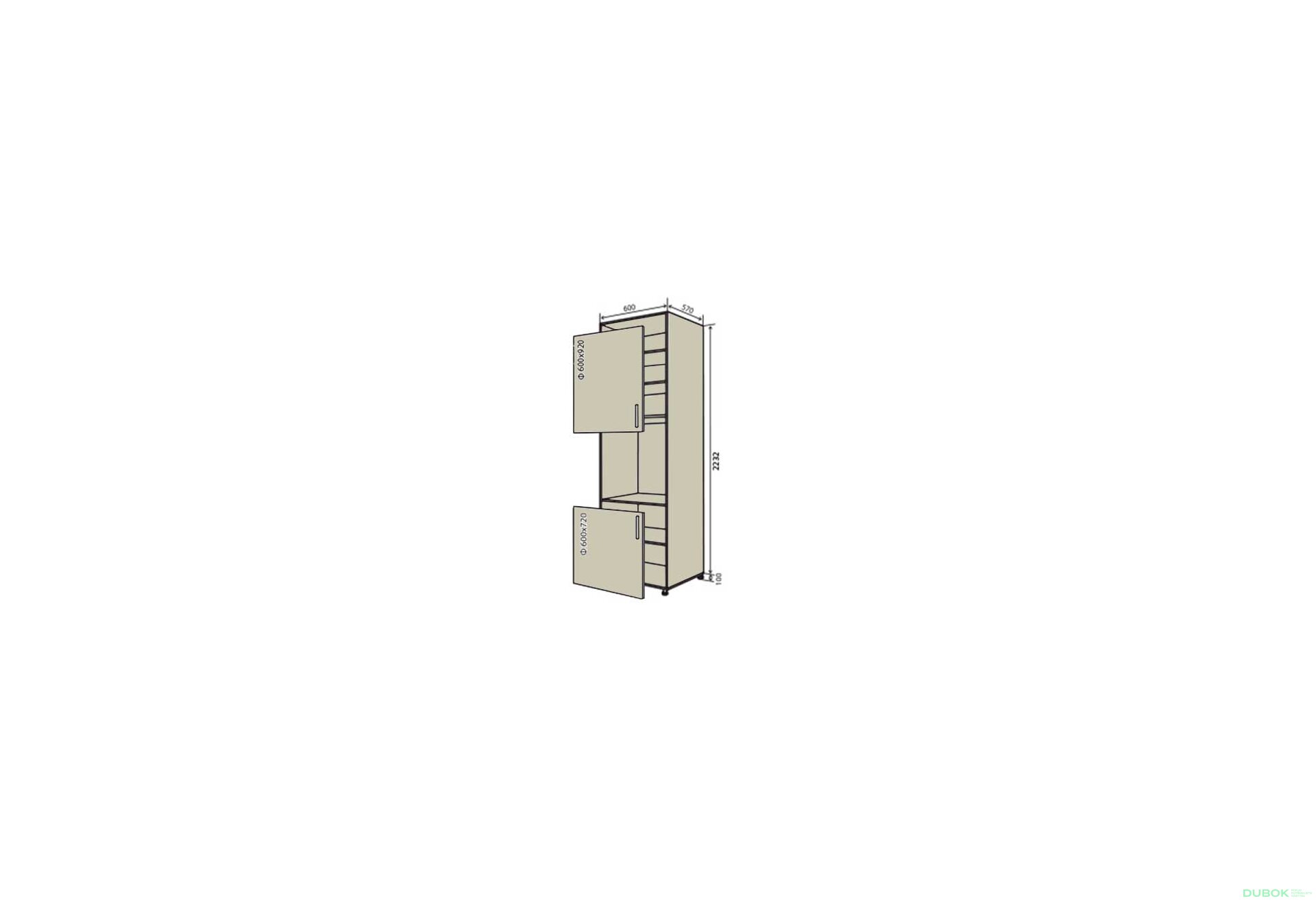 Obrázek 1 - N20 Skříň (horní f60x92-1ks, dolní f60x72-1ks) Interno Glaňec Luxe