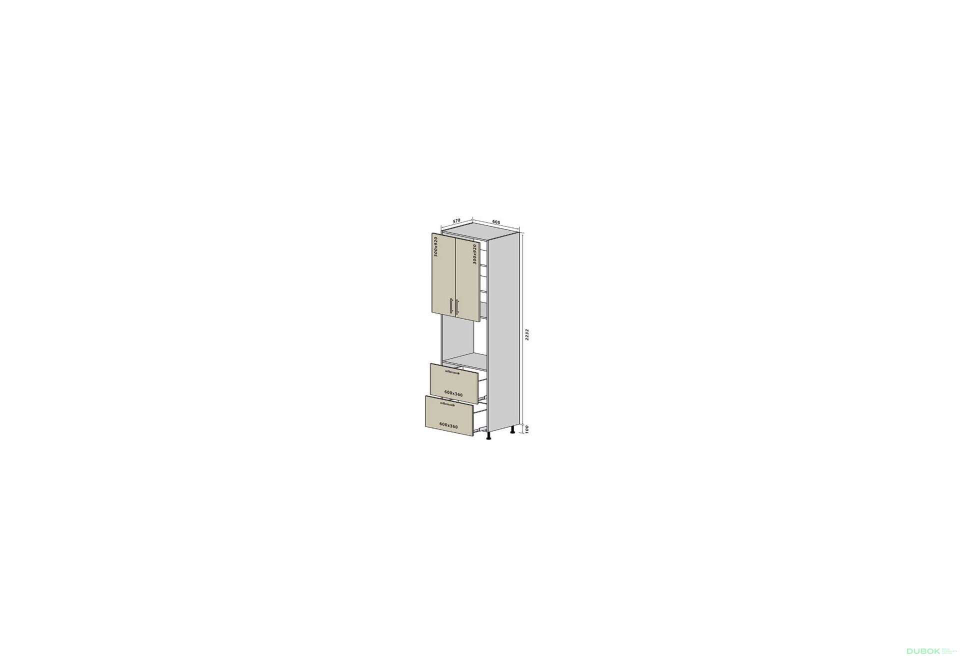 Obrázek 1 - N21 Skříň 2D2Š 233 Interno Glaňec Luxe