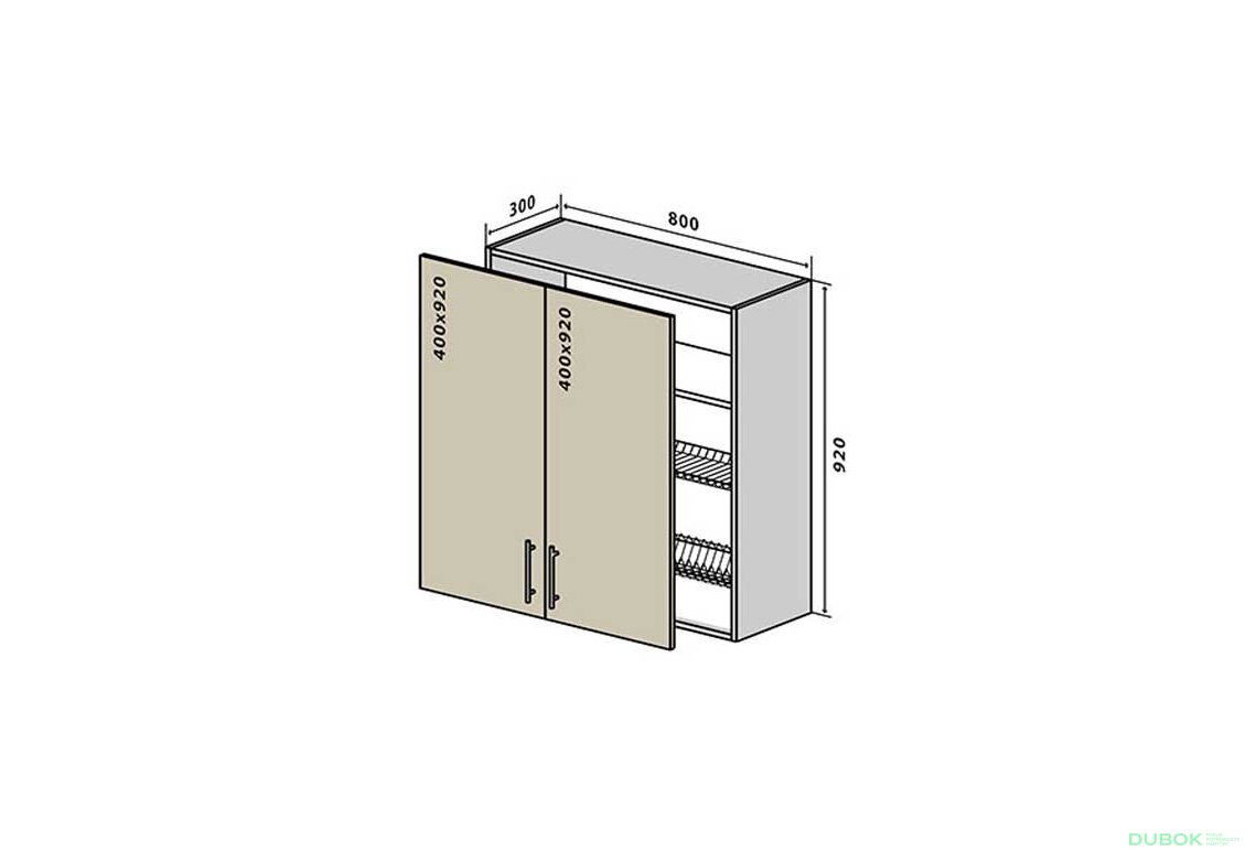 V49 Skříňka 2D 80 Sušák Interno Glaňec Luxe
