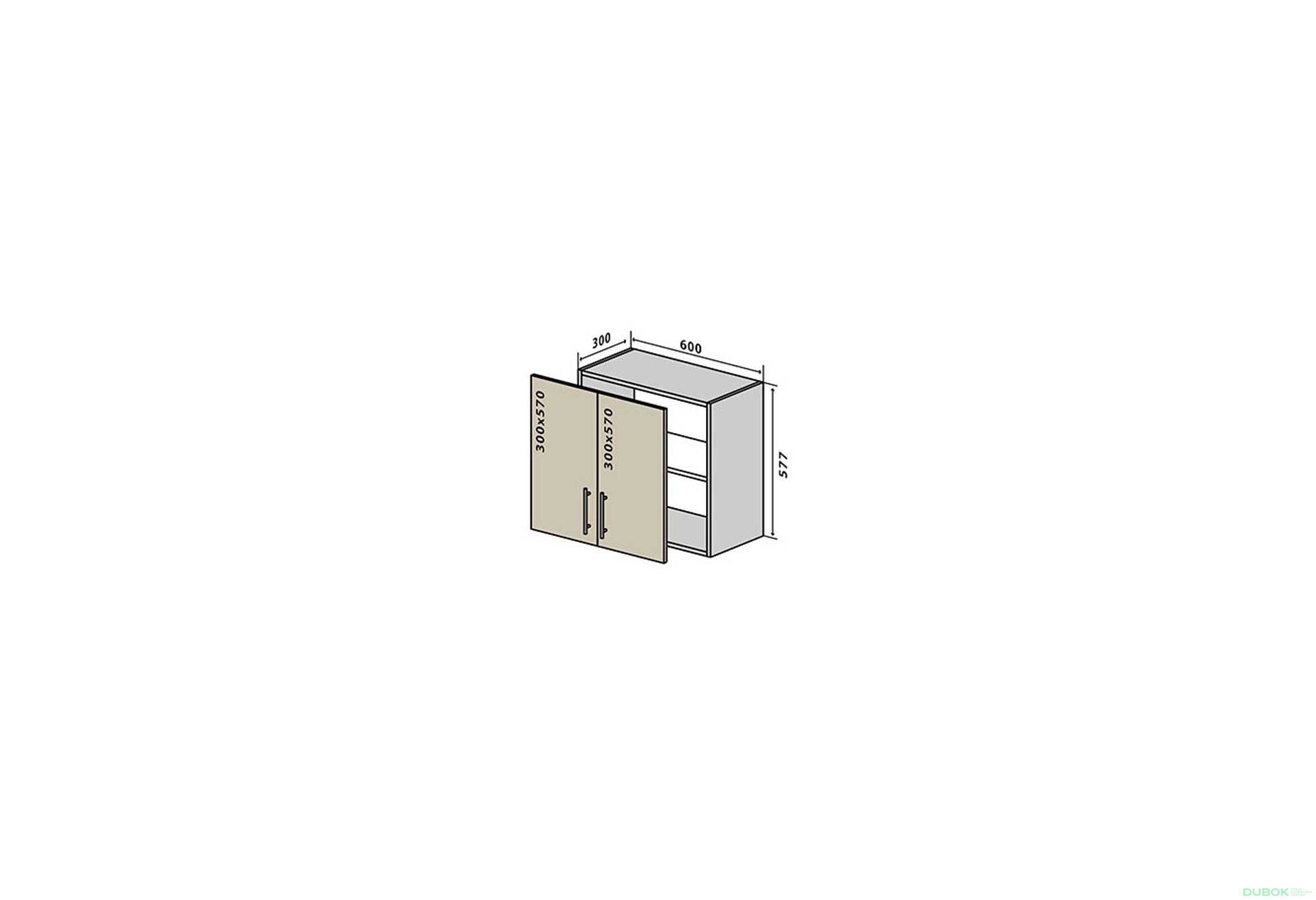 Obrázek 1 - V53 Skříňka 2D 60 Interno Glaňec Luxe