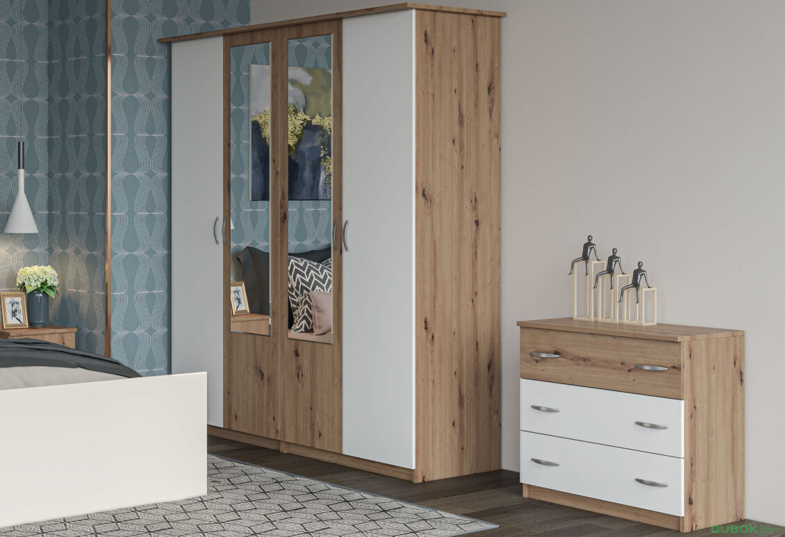 Obrázek 3 - Série do ložnice Kim dub artisan / bílý