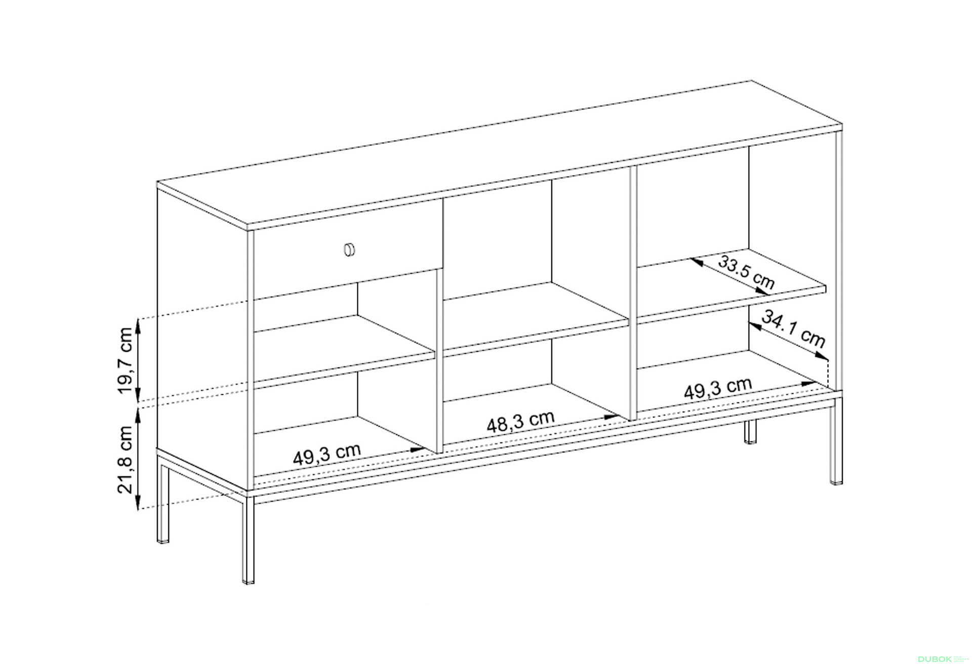 Obrázek 15 - Komoda MKSZ154 Mono bordo