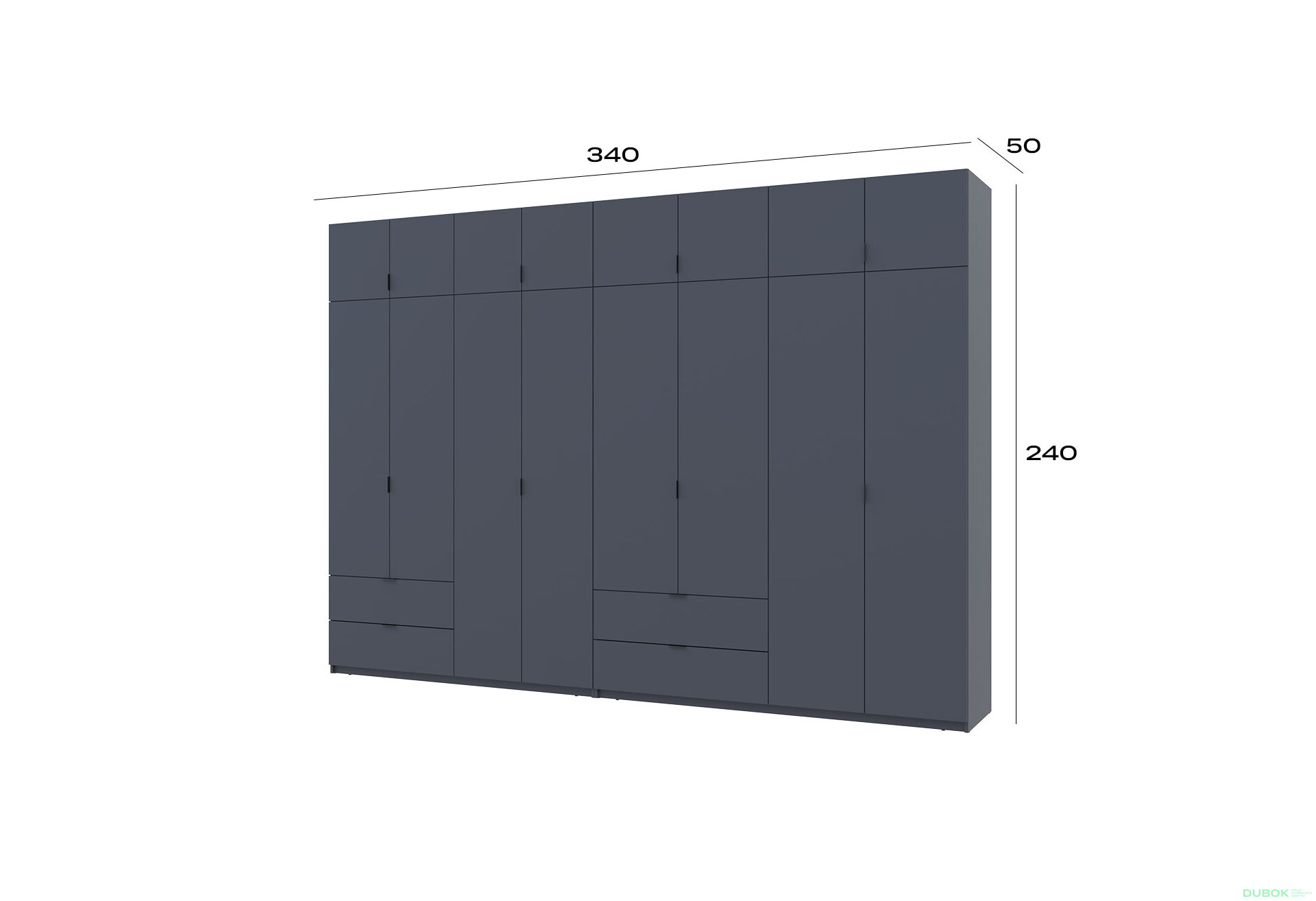 Obrázek 7 - Skříň Lukas 4+4 DT 340 grafit