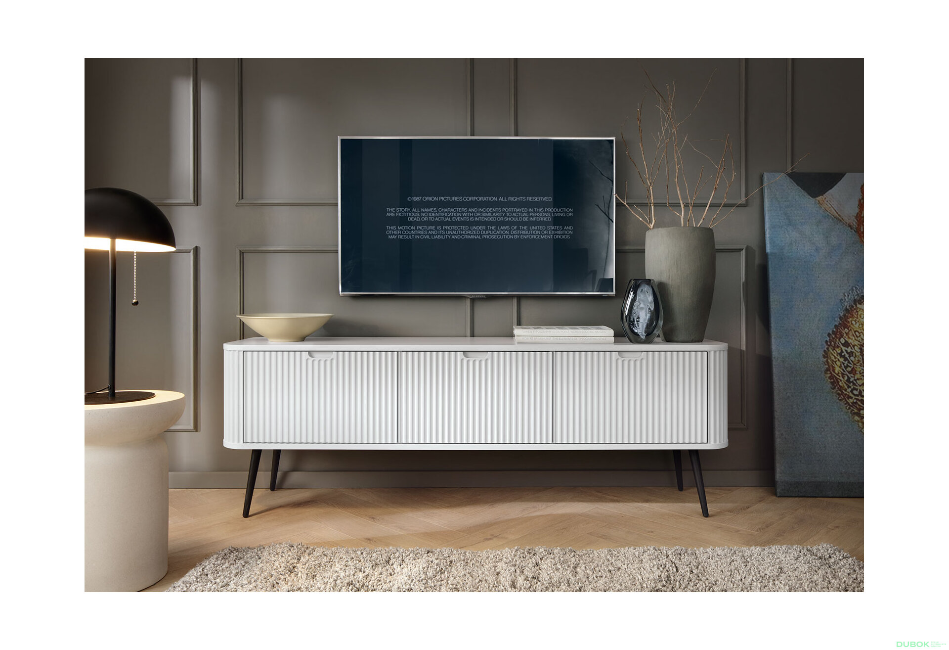Obrázek 5 - TV stolek RTV-168 bílá, černé nohy Zova
