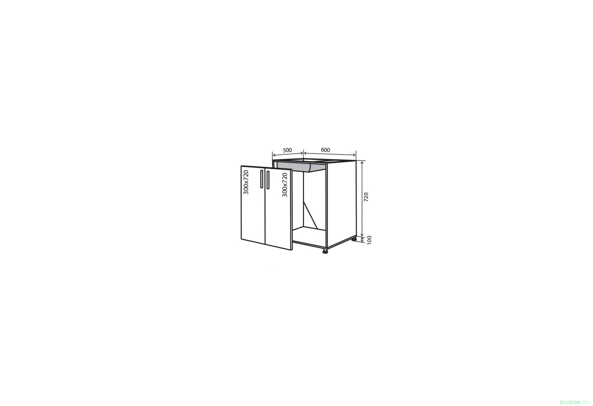 Obrázek 1 - N13 Dřezová skříňka 2D 60 Bravo Lux