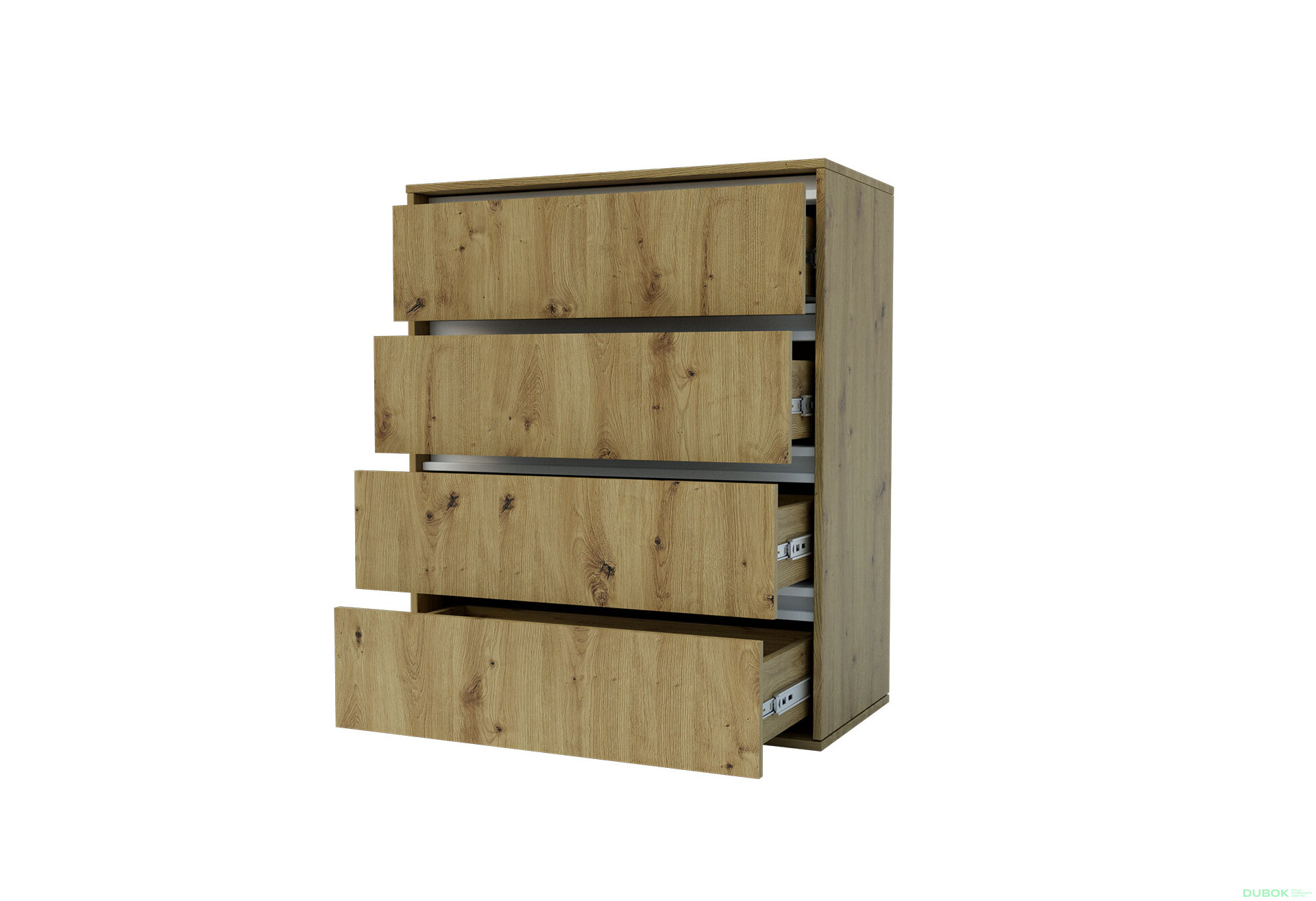 Obrázek 2 - Komoda Idea K 1000/800/4š dub artisan / nymphaea alba