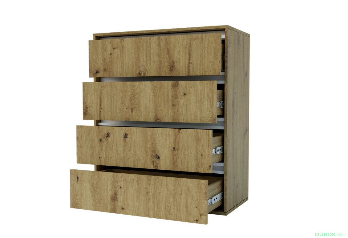 Obrázek 2 - Komoda Idea K 1000/800/4š dub artisan / nymphaea alba