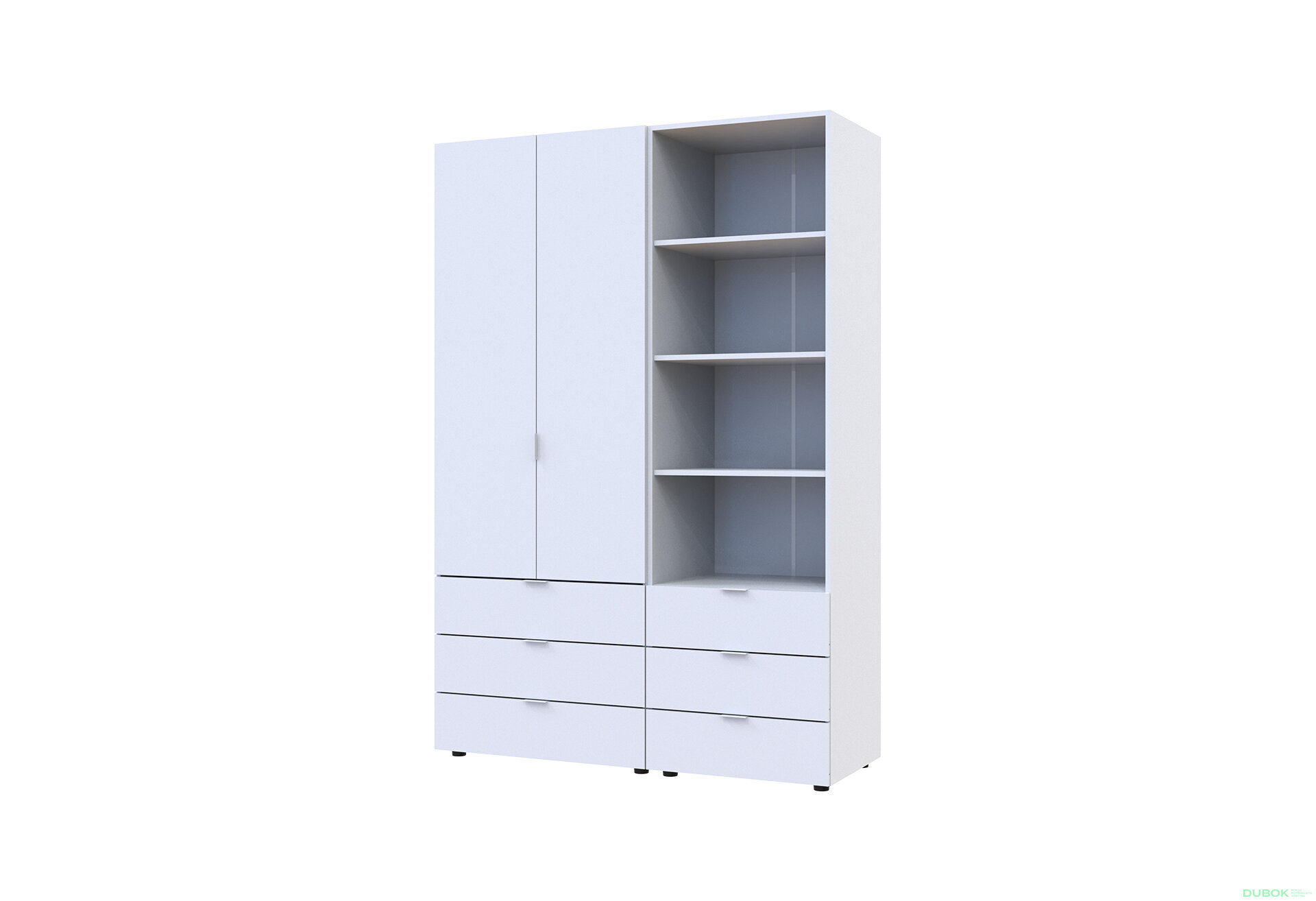 Obrázek 1 - Skříň 2D s regálem se zásuvkami Gelar 137.5 cm bílý